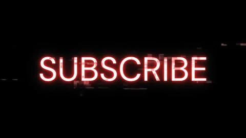 3D rendering subscribe text with screen effects of technological glitches Stock-Illustration