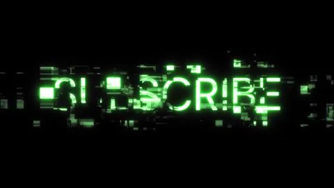 3D rendering subscribe text with screen effects of technological glitches イラスト素材