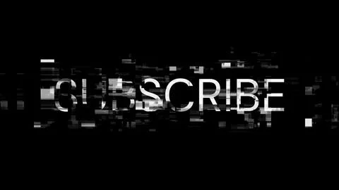 3D rendering subscribe text with screen effects of technological glitches 库存插图