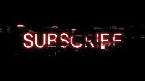 3D rendering subscribe text with screen effects of technological glitches Stock-Illustration