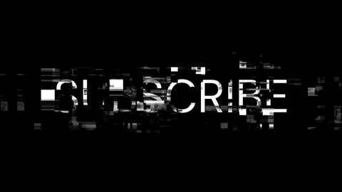 3D rendering subscribe text with screen effects of technological glitches 库存插图