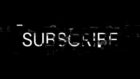 3D rendering subscribe text with screen effects of technological glitches 스톡 일러스트