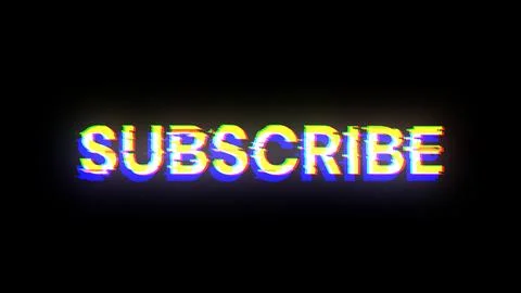 3D rendering subscribe text with screen effects of technological glitches Stock-Illustration