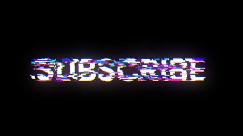3D rendering subscribe text with screen effects of technological glitches イラスト素材