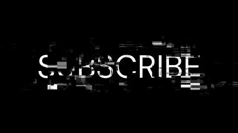 3D rendering subscribe text with screen effects of technological glitches 库存插图