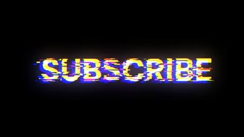 3D rendering subscribe text with screen effects of technological glitches Stock-Illustration