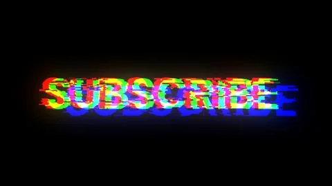 3D rendering subscribe text with screen effects of technological glitches イラスト素材