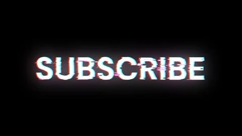 3D rendering subscribe text with screen effects of technological glitches イラスト素材