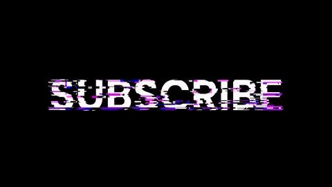 3D rendering subscribe text with screen effects of technological glitches Stock Illustration