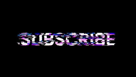3D rendering subscribe text with screen effects of technological glitches Stock-Illustration