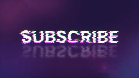 3D rendering subscribe text with screen effects of technological glitches Stockillustratie