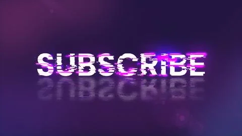 3D rendering subscribe text with screen effects of technological glitches Stock Illustration