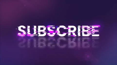3D rendering subscribe text with screen effects of technological glitches Illustrazione stock