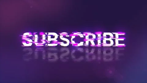 3D rendering subscribe text with screen effects of technological glitches Illustrazione stock