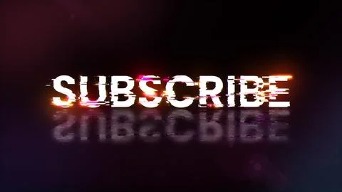3D rendering subscribe text with screen effects of technological glitches 스톡 일러스트