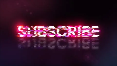 3D rendering subscribe text with screen effects of technological glitches Illustrazione stock