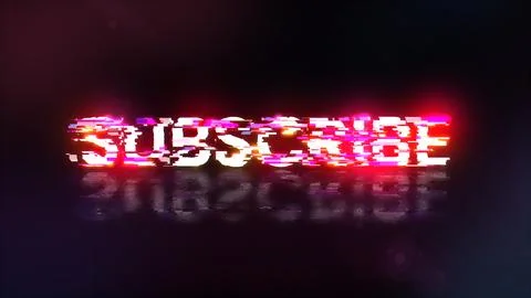 3D rendering subscribe text with screen effects of technological glitches イラスト素材