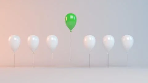 3d rendering of a success concept with balloon ahead Stock Illustration