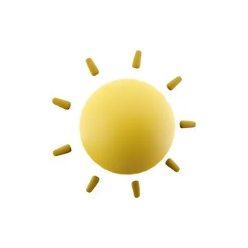 3d rendering sun icon. 3d render sunny weather icon. Sun Stock Illustration