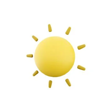 3d rendering sun icon. 3d render sunny weather icon. Sun Stock Illustration