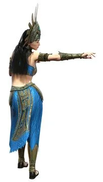 3D Rendering Sun Priestess on White Stock Illustration
