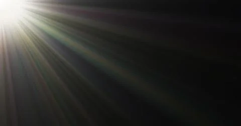 3d rendering. Sunlight glare light effect on black background. Stock Illustration