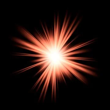 3d rendering. Sunlight glare light effect on black background. Stock Illustration