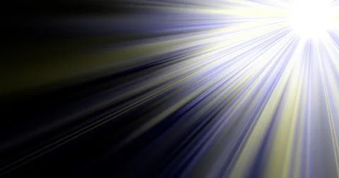 3d rendering. Sunlight glare light effect on black background. Stock Illustration