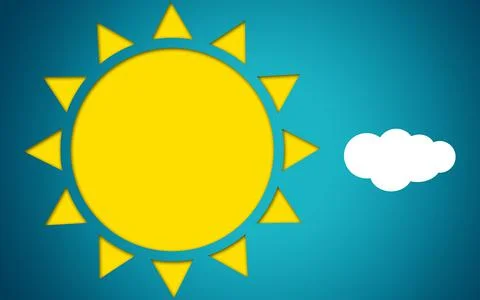 3D rendering of a sunny weather with a blue sky background Stock Illustration