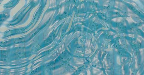 3d rendering. Surface of blue water with a stone bottom and ripples on the su Stock Illustration