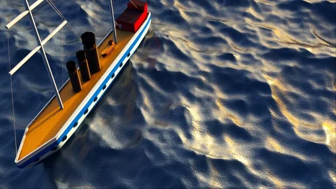 3d rendering of a surface boat in the sea. Computer generated marine ship on a 스톡 동영상 117690043