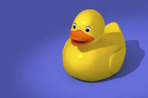 3d rendering of a sweet rubber ducky Stock Photos