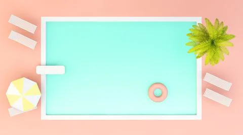 3d rendering swimming pool Stock Illustration
