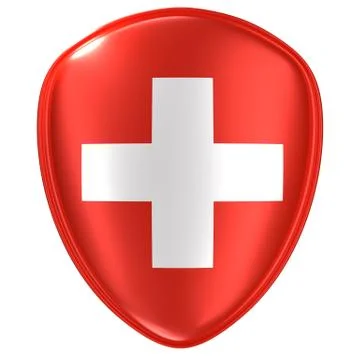 3d rendering of a Switzerland flag icon. Stock Illustration