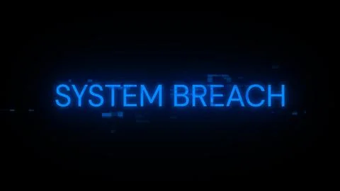 3D rendering system breach text with screen effects of technological glitches イラスト素材