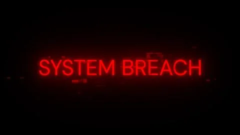 3D rendering system breach text with screen effects of technological glitches Stock Illustration