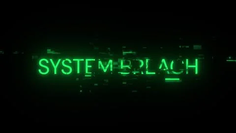 3D rendering system breach text with screen effects of technological glitches イラスト素材