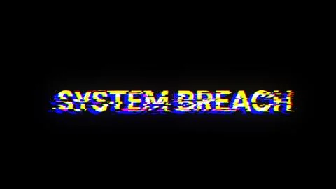 3D rendering system breach text with screen effects of technological glitches イラスト素材