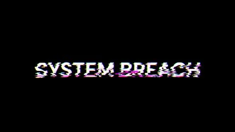 3D rendering system breach text with screen effects of technological glitches Stock Illustration