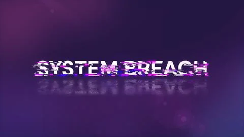 3D rendering system breach text with screen effects of technological glitches Stock Illustration
