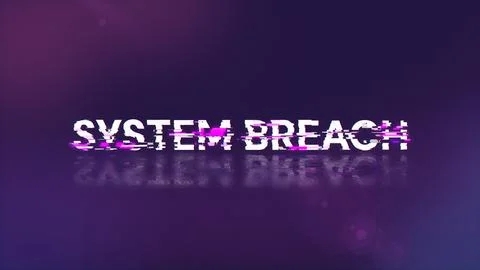 3D rendering system breach text with screen effects of technological glitches Stock Illustration