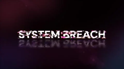 3D rendering system breach text with screen effects of technological glitches Stock Illustration