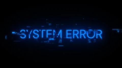 3D rendering System error text with screen effects of technological glitches Stock Illustration