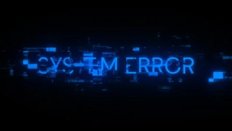 3D rendering System error text with screen effects of technological glitches Stock Illustration