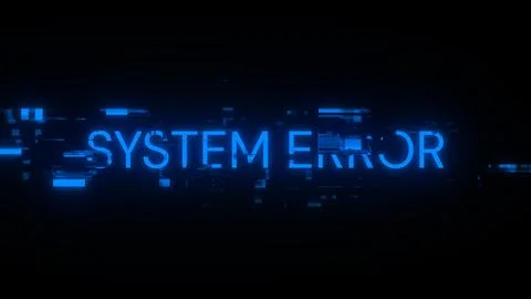 3D rendering System error text with screen effects of technological glitches Stock Illustration