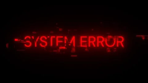 3D rendering System error text with screen effects of technological glitches Stock Illustration