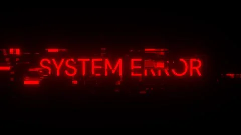 3D rendering System error text with screen effects of technological glitches Stock Illustration