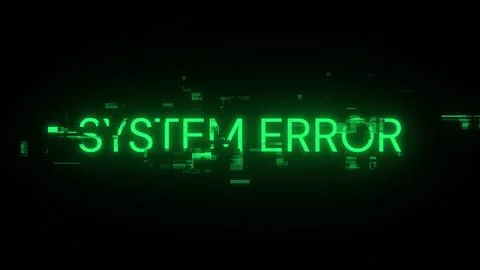 3D rendering System error text with screen effects of technological glitches Stock Illustration