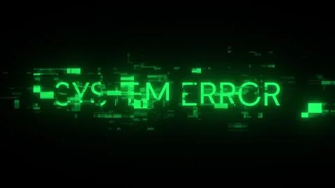 3D rendering System error text with screen effects of technological glitches Stock Illustration