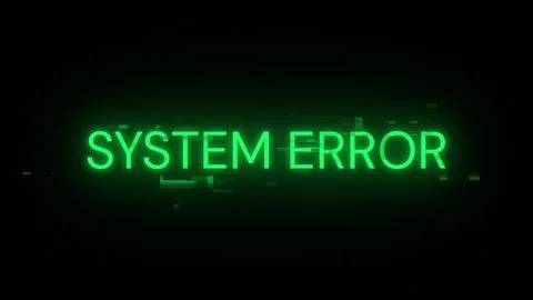 3D rendering System error text with screen effects of technological glitches Stock Illustration